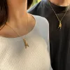 Stainless steel rock gesture pendant necklace, express your personality and attitude freely. Delicate texture, a must-have item for trendsetters details Picture